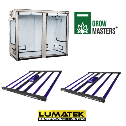 Grow Masters Set 240x120x200cm + 2x Lumatek Zeus 600W Pro 3.1